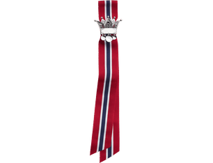 Engravable 17th of May Ribbon with Removable Pin, Oxidized Silver