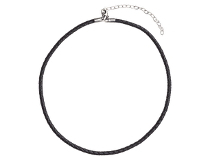 Braided leather Neclace, 15-17 inches