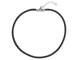 Braided Leather Necklace, 15-17 inches