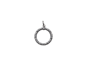 Audbjørn Circle Pendant, Oxidized Silver