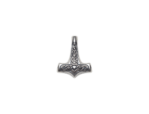 Audbjørn Thor&#039;s Hammer Pendant Big, Oxidized Silver