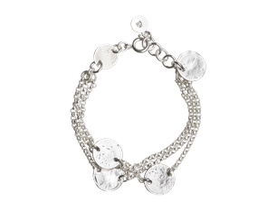 Abstract Leaves Bracelet, Silver