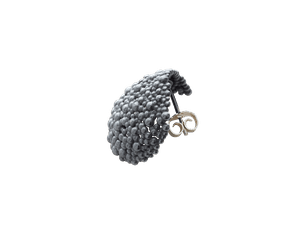 Bud Abstract Earrings, Oxidized Silver