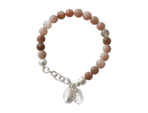 Bracelet Pink Moonstone, Silver