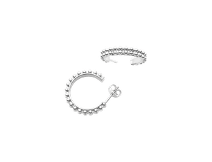 Bud Creole Earrings, Silver