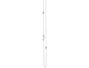 Abstract Bud Long Necklace, Silver