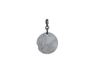 Abstract Leaf Charm/Pendant, Oxidized Silver