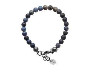 Dark Blue Pearl Bracelet, Oxidized Silver