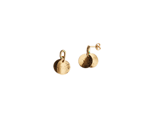 Abstract Leaf Earrings, Gold-Plated Silver