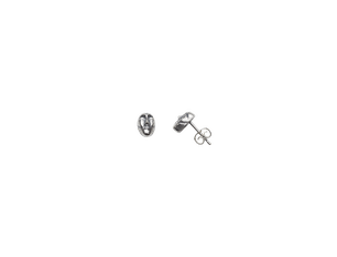 Man Stud Earrings, Silver