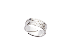 Birch Leaf Ring, Silver